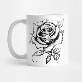 Black Rose Flower Mug